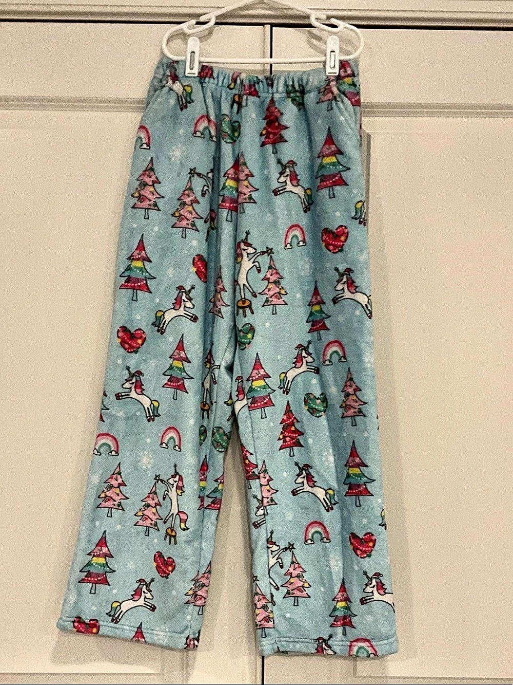 I Scream Girls Pajama Pants Blue & Pink Size Medium Like New